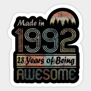 Vintage 1992 Made In 1992 28th Birthday 28 Years Old Gift Sticker